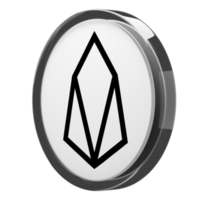 EOS Glass Crypto Coin 3D Illustration png
