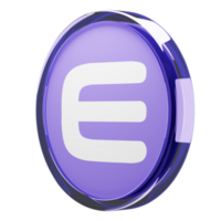 Enjin Coin ,ENJ Glass Crypto Coin 3D Illustration png