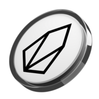 EOS Glass Crypto Coin 3D Illustration png