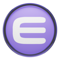 Enjin Coin ,ENJ Glass Crypto Coin 3D Illustration png