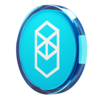 Fantom ,ftm Glas Krypto Münze 3d Illustration png