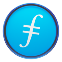 filecoin ,fil glas crypto mynt 3d illustration png