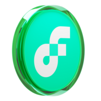 Flow Glass Crypto Coin 3D Illustration png