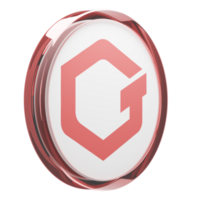 gatetoken ,gt glas crypto mynt 3d illustration png