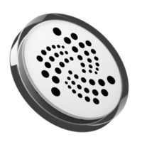 iota , miota glas crypto mynt 3d illustration png