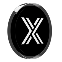 Immutable X ,IMX Glass Crypto Coin 3D Illustration png