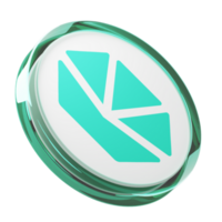 Kyber Network Crystal v2 ,KNC Glass Crypto Coin 3D Illustration png