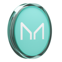 Maker ,MKR Glass Crypto Coin 3D Illustration png