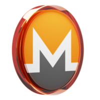 monero ,xmr verre crypto pièce de monnaie 3d illustration png