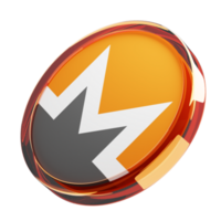 Monero ,XMR Glass Crypto Coin 3D Illustration png