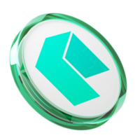 Neo Glass Crypto Coin 3D Illustration png