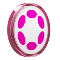 Polkadot ,DOT Glass Crypto Coin 3D Illustration png