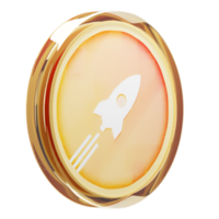 Rocket Pool ,RPL0002 Glass Crypto Coin 3D Illustration png