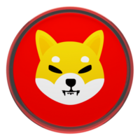 shiba inu ,shib glas crypto mynt 3d illustration png