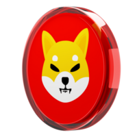 shiba inu ,shib bicchiere crypto moneta 3d illustrazione png