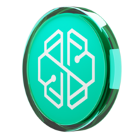 SwissBorg ,CHSB Glass Crypto Coin 3D Illustration png