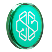 swissborg ,chsb verre crypto pièce de monnaie 3d illustration png