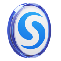 syscoin , sys glas crypto munt 3d illustratie png