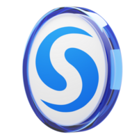 Syscoin ,SYS Glass Crypto Coin 3D Illustration png