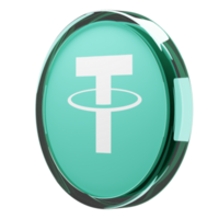 tjudra ,usdt glas crypto mynt 3d illustration png