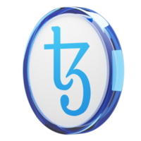 tezos ,xtz glas crypto mynt 3d illustration png