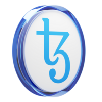 Tezos ,XTZ Glass Crypto Coin 3D Illustration png