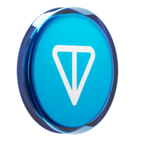 Toncoin ,TON Glass Crypto Coin 3D Illustration png