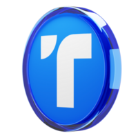 trueusd ,tusd glas crypto mynt 3d illustration png