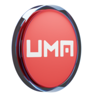 UMA Glass Crypto Coin 3D Illustration png