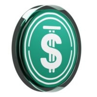 USDD Glass Crypto Coin 3D Illustration png