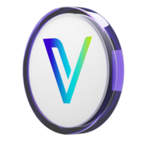 VeChain ,VET Glass Crypto Coin 3D Illustration png