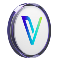 VeChain ,VET Glass Crypto Coin 3D Illustration png