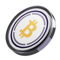 enveloppé bitcoin ,wbtc verre crypto pièce de monnaie 3d illustration png