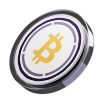 Wrapped Bitcoin ,WBTC Glass Crypto Coin 3D Illustration png