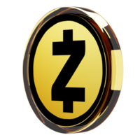 zcash ,zec bicchiere crypto moneta 3d illustrazione png