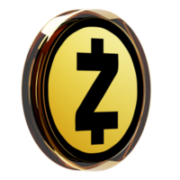 zcash ,zec bicchiere crypto moneta 3d illustrazione png