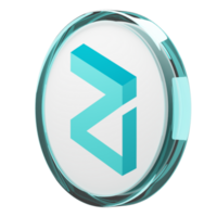 Zilliqa ,ZIL Glass Crypto Coin 3D Illustration png