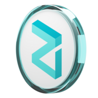 Zilliqa ,ZIL Glass Crypto Coin 3D Illustration png