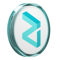 Zilliqa ,ZIL Glass Crypto Coin 3D Illustration png