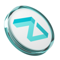 zilliqa ,zil verre crypto pièce de monnaie 3d illustration png