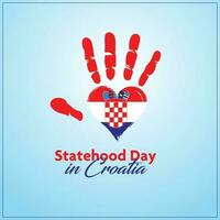 Statehood Day in Croatia.  Light Blue Color Design vector
