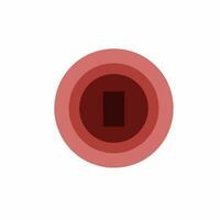 Vector illustration, keyhole of a house or cupboard or storage area, gradient red color, isolated on white background