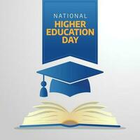 nacional mayor educación día. nacional mayor educación fondo del día. graduación sombrero vector diseño. educación vector ilustración.