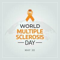 World Multiple Sclerosis Day design template for celebration. orange ribbon for World Multiple Sclerosis Day. orange ribbon design illustration. flat ribbon. vector