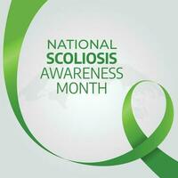 scoliosis awareness month design template for celebration. scoliosis awareness month green ribbon. green ribbon design illustration. ribbon vector. vector