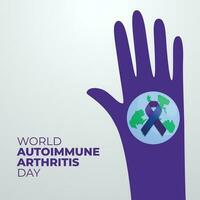 World Autoimmune Arthritis Day design template for celebration. purple ribbon. World Autoimmune Arthritis Day vector illustration. ribbon illustration.