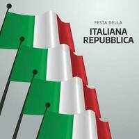 república día Italia diseño modelo para celebracion. festa della republica falsificar Italia diseño. Italia bandera diseño. bandera ilustración. vector