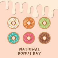 national donut day design template for celebration. donut vector design. donut illustration. flat donut illustration.