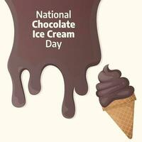 National Chocolate Ice Cream Day design template. chocolate ice cream vector design. chocolate illustration. flat ice cream design.