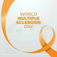 World Multiple Sclerosis Day design template for celebration. orange ribbon for World Multiple Sclerosis Day. orange ribbon design illustration. flat ribbon. vector